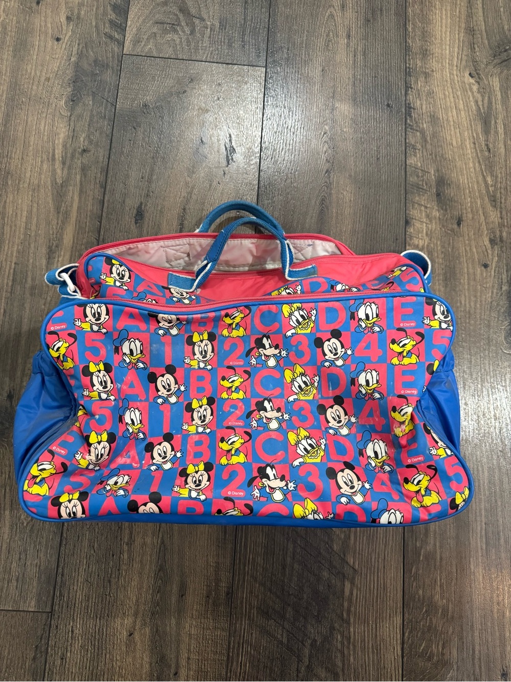 Vintage 90’s Disney Mickey & Friends Colorful Travel Duffel / Diaper Bag